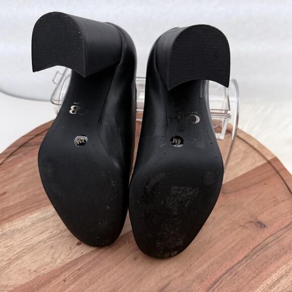 Gianni Bini Shoes Womens Size 6 Black Block Heel Pumps Chunky Round Toe Dress - Picture 9 of 11